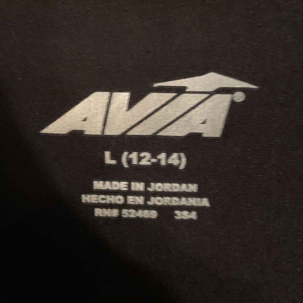 Avia Womens L 12 14 Black Full Zip Stretch Athletic Jacket Thumbholes NWT - Picture 2 of 8